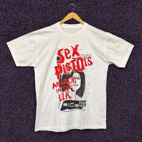 Sex Pistols Anarchy in the UK Record Cover Punk Band Tshirt Size Large - Picture 1 of 5